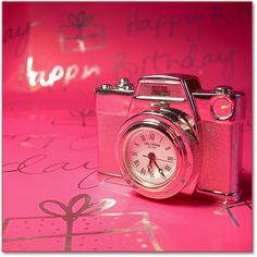 Hot Pink, Camera & Clock Pink Clock, Pink Clocks, Pink Camera, Tout Rose, I Believe In Pink, Pink Pin, Perfect Pink, Tickled Pink, Everything Pink