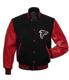 Great Shopping Letterman Atlanta Falcons Black and Red Varsity Jacket, Mens Coats Jackets Red Varsity Outerwear For Fall, Red Outerwear For College In Fall, Red Outerwear For Fall, Red Varsity Jacket With Pockets For Fall, Black Fitted Long Sleeve Varsity Jacket, University Red Varsity Jacket For Fall, University Red Varsity Jacket For Fall With Long Sleeves, University Red Long Sleeve Varsity Jacket For Fall, Red Hooded Varsity Jacket For Fall