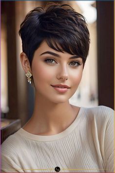 Bonus: Use a hair growth supplement with horsetail extract to promote hair growth. #haircare #hair #hairfall Dark Pixie Cut, Hot Hairstyles, Shag Hair, Short Choppy Haircuts, Edgy Short Hair, Short Layered Haircuts, Haircuts For Medium Hair, Short Pixie Cut, Haircut For Thick Hair