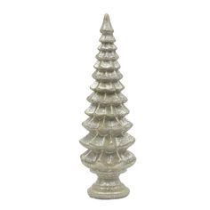 a tall metal christmas tree on a white background