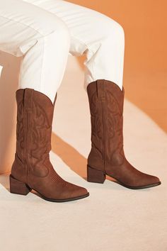 Therapy Ranger Boot Cocoa by Selfie Leslie Cowboy Chic, Ranger Boot, Western Vibes, Yellow Bridesmaids, Belt Purse, Pointed Heels, In Between, Western Boot, Clothing Tags