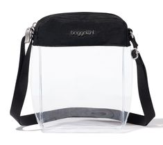 Save time as you stride to your seat with this trendy crossbody bag designed with a chic see-through exterior. From Baggallini. Clear Crossbody Shoulder Bag For On-the-go, Everyday Crossbody Shoulder Bag With Clear Strap, Clear Shoulder Bag With Clear Strap For Versatile Use, Clear Crossbody Shoulder Bag With Zipper, Clear Crossbody Shoulder Bag With Zipper Closure, Modern Clear Shoulder Bag With Adjustable Strap, Modern Bag With Clear Strap For On-the-go, Modern Shoulder Bag With Clear Strap For Daily Use, Clear Shoulder Bag With Detachable Strap For Travel