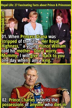 an image of the prince and princess with two different words on it, including one saying that