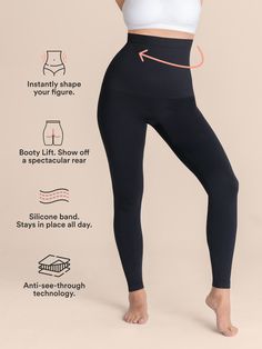 Shapermint Essentials High Waisted Shaping Leggings Calories Food, Supportive Bras, Shapewear Leggings, Travel Capsule, Body Outfit, Shape Wear, Pocket Leggings, Support Bras, Short Leggings