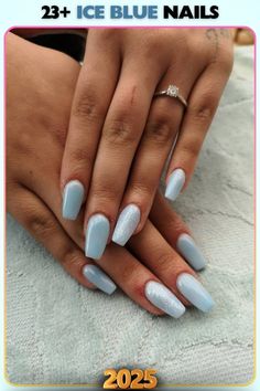 Matte ice blue nails with a velvety finish, adding a sleek and sophisticated look. Ideal for those who love a modern, polished vibe.