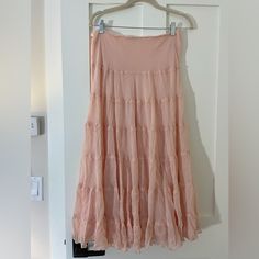 Nwt Pink Silk, Polyester Lined Calvin Klien Maxi Skirt. Beautiful For Spring Elegant Spring Skirt By Calvin Klein, Elegant Calvin Klein Skirt For Spring, Calvin Klein Skirt For Spring, Calvin Klein Elegant Spring Skirt, Fitted Calvin Klein Casual Skirt, Calvin Klein Fitted Casual Skirt, Casual Fitted Calvin Klein Skirt, Pink Silk Maxi, Calvin Klien