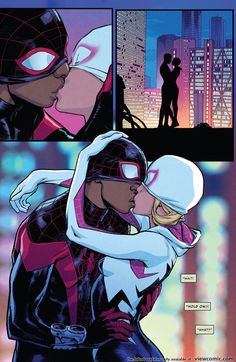 an image of a comic strip with the caption spider - man and catwoman