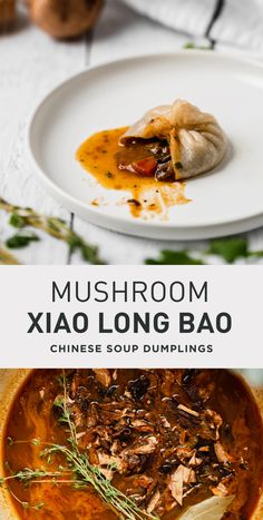 mushroom xiao long bao soup dumpling recipe with mushrooms and carrots in the background