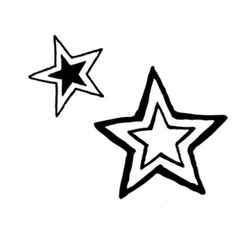 two black and white stars on a white background