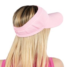 Our handmade cotton visors are beautiful and charming accessories. They are made of finest mercerized cotton that is more stronger and more resistant to mold. They are ideal for beach, exercise or just to become chic and protect your face from direct sun. Our mercerized cotton visors have elastic band on the back and one size fits most.   They are very useful accessories for every women for protection of sun.  They're also great gift.  Color : Pink Size : One size fits most. ( 54-60 cm ) Brim si Breathable Brimmed Baseball Cap For Beach, Summer Breathable Cap, Spring Hat With Breathable Curved Visor, Breathable Hat With Curved Visor For Spring, Outdoor Visor Hat With Sweatband, Spring Breathable Hat With Curved Visor, Pink Visor Sun Hat For Outdoor, Pink Outdoor Visor Sun Hat, Pink Cotton Sun Hat For Outdoor