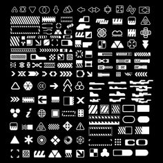 a black and white poster with different types of arrows, lines, and shapes on it