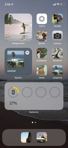 an iphone screen showing the weather and other things to see in the photo box, with icons