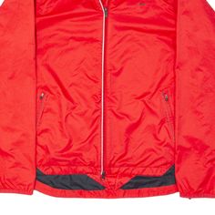 Item is in good used condition. >Size: XL >Armpit To Armpit: 22" >Armpit To Cuff: 21" >Collar To Hem: 25" Red Nylon Sportswear Track Jacket, Red Nylon Track Jacket, Red Nylon Sporty Track Jacket, Red Nylon Track Jacket For Streetwear, Red Athleisure Track Jacket For Outdoor Activities, Casual Red Sport Coat, Red Nylon Streetwear Windbreaker, Functional Red Sports Windbreaker, Red Nylon Windbreaker For Streetwear