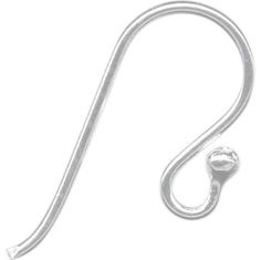 a white metal hook with a long handle on a white background and clipping to the side