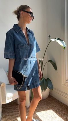 Buy Fisoew Womens Denim Shirt Dress Summer Collared V Neck Mini Casual Jean Dresses with Pockets Blue and other Casual at Amazon.com. Our wide selection is elegible for free shipping and free returns. Shirt Dress Mini, Denim Shirt Dress Women, Jean Dresses, Blue Jean Dress, Blue Denim Dress, Dresses With Pockets, Shirt Dress Summer, Womens Denim Shirt, Womens Denim