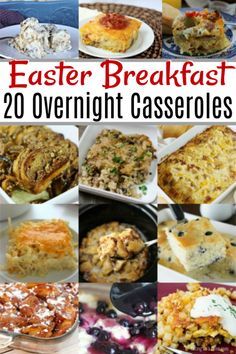 the top 20 overnight casseroles for easter and brunch, with text overlay