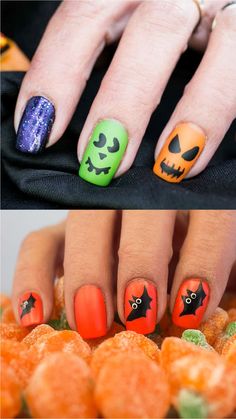 Get inspired with these imaginative Halloween nail art ideas. #HalloweenNailArt #HalloweenNails #NailDesigns Spooky Manicure, Zombie Nails, Fun Halloween Nails, Halloween Nail Art Ideas, Burnt Paper, Halloween Nails Diy, Nail Appointment, Haunted Forest, Pretty Pumpkins