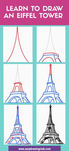 how to draw the eiffel tower with easy step - by - step instructions