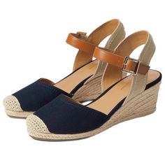 New Tommy Hilfiger Navy Blue & Tan Nilsa Wedge Espadrilles. 3 Inch Wedge Heel. Size 9.5. Sorry No Box. Tommy Hilfiger Wedge Heel Sandals For Beach, Tommy Hilfiger Beach Sandals With Wedge Heel, Tommy Hilfiger Round Toe Wedge Sandals For Beach, Tommy Hilfiger Wedge Sandals For Beach In Summer, Tommy Hilfiger Open Toe Wedge Sandals For Beach, Tommy Hilfiger Summer Beach Wedge Sandals, Tommy Hilfiger Sandals With Cushioned Footbed And Round Toe, Blue Espadrille Wedge Sandals With Round Toe, Tommy Hilfiger Round Toe Heels For Spring