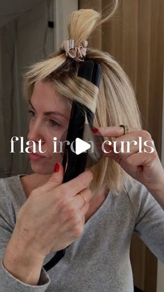 Flat Iron Short Hair, Flat Iron Curls Tutorial, Loose Waves Hair Tutorial, Jocelyn Mcclellan, Iron Curls, 200k Views, Lob Styling, Easy Care Hairstyles