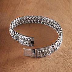 Handcrafted Sterling Silver Wristband Bracelet - Mayom Tree | NOVICA Silver Strand, Northern Thailand, Beautiful Wedding Rings, Wristband Bracelet, Classic Jewelry, Skull Ring, Women Artisans, The Hill, Sterling Silver Bracelet