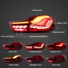 an image of the tail lights and brake lights on a car's headlight