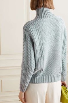 LORO PIANA Cable-knit cashmere turtleneck sweater | NET-A-PORTER BE I Fall To Pieces, Spring Sweater, Knitwear Fashion, Cashmere Turtleneck, Ribbed Turtleneck, Blue Clouds, Loro Piana, Knitting Inspiration, Mr Porter