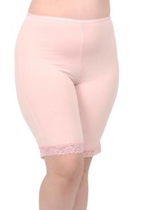 Ultra soft and silky, this shortlette is perfect under silky dresses and skirts, it has superior thigh protection, stay-put legs, but doesn't have a compression fit and is not shapwear. It has high waist, is stretchy, and has a cotton fabric liner, so it can be worn as a single layer. Glide anywhere with ease with these plus-size slipshort that provides anti-chafing protection. Undersummers Lux Cotton Modal Anti Chafing Slipshort | Iced Rose | Intimates | Materials & Care Instructions: ['8% Span Shorts For Under Dresses, Panty Shorts, Silky Dresses, Thigh Chafing, Slip Shorts, Cotton Slip, Anti Chafing, Modal Fabric, Silky Dress