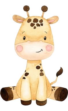 a drawing of a giraffe with spots on it's face and legs