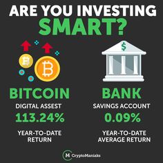 an info poster with the words are you investing smart? and bitcoin, savings account