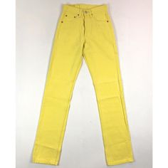 Vintage Levi's 501 For Women Yellow Straight Leg Button Fly Denim Jeans. - Genuinely Made In Usa Vintage Levi's Jeans. - Style # 065010675 - Levi's Red Tab - 5 Pocket Design - Zipper Fly Closure 100% Cotton Brand New Without Tags, Never Worn, No Flaws Women's Size 24x32. Measurements: Waist- 23" Inseam- 32.5" Outseam- 42" Cuff- 14" Front Rise- 10" Back Rise- 13" 100% Genuine Us Seller & Family-Owned Business Casual Yellow Pants With Five Pockets, Trendy Yellow Straight Leg Jeans, Yellow Five-pocket Pants For Spring, Spring Yellow Pants With Five Pockets, Yellow Straight Leg Jeans With Five Pockets, Casual Yellow Straight Leg Jeans, Casual High Rise Yellow Pants, High Waist Yellow Cotton Jeans, Casual Yellow High Rise Pants