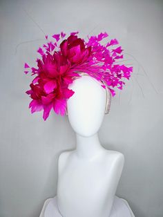 From the 2024 Featured Milliner of the Kentucky Derby Museum  Gorgeous Kentucky Derby hat fascinator  kentucky derby hat fascinator light pink crystal rhinestone headband with fuchsia hot pink fluffy feather flowers and hot pink feathers headband attachment each hat is totally one of a kind! no two are alike! I can probably add feathers, flowers etc to existing hats for a small fee. I cannot remove anything from existing hats. Just message me and see if we can make it work! :) I cannot make cust Light Pink Crystal, Feather Flowers, Derby Hats Fascinators, Hat Fascinator, Feather Flower, Feather Headband, Kentucky Derby Hat, Derby Hat, Pink Feathers