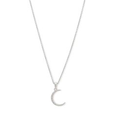 Dainty enough for everyday, this crescent moon choker is perfect worn alone or layered up with other sterling silver styles. Made in responsibly sourced, nickel-free 925 sterling silver for everyday wear. Stone: Accented with conflict-free diamonds. Adjustable Chain Length: 12 inch with 4 inch extender Elegant Sterling Silver Crescent Charm Necklace, Elegant Everyday Crescent Charm Necklace, Silver Crescent Charm Necklace, Silver Crescent Charm Necklace For Everyday Wear, Everyday Silver Crescent Charm Necklace, Sterling Silver Crescent Necklace With Delicate Chain, Sterling Silver Moon Shaped Delicate Jewelry, Sterling Silver Moon Shaped Delicate Chain Jewelry, Sterling Silver Moon-shaped Jewelry With Delicate Chain