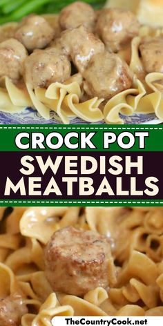 the crock pot swedish meatballs are ready to be eaten