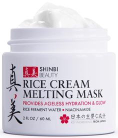 PRICES MAY VARY. THIS ORGANIC FACE MASK is 98% naturally derived and 44% of it's ingredients are organic. There are zero parabens, zero sulfates and zero pthalates and it's 100% cruetly free RICE + NIACINAMIDE MASK - Niacinamide is of the most effective skin brightening ingredients. It helps minimize the appearance of dark spots and uneven skin tone, giving a luminous glow. It's also known as a pore minimizer to help shrink enlarged pores and refine skin texture RICE FERMENT WATER IS a natural e Rice Mask For Face, Face Mask Skincare, Japanese Skin Care, J Beauty, Rice Cream, Japanese Face Mask, Mask For Face, Coconut Oil Face Mask, Rice Mask