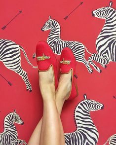 Stubbs & Wootton Loafers Embroidered Slippers, Preppy Women, Johanna Ortiz, Walk This Way, Wild Child, Work Looks, Animal Prints, Colorful Fashion, Sock Shoes