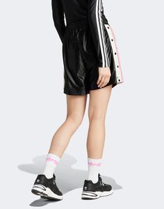 Shorts by adidas Originals Off-duty mood Branded design High rise Elasticized waistband Press-stud sides Relaxed fit Formal Dresses Graduation, Cocktail Dress Formal, Winter Party Dress, Detail Shop, Long Sleeve Floral Dress, Sweaters And Leggings, Satin Slip Dress, Black And Pink, Skirt Leggings