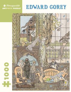 the cover of edward gorey's book, 100th anniversary puzzles and puzzles