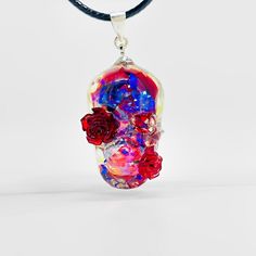 Resin Skull Design Rainbow Rose Color Perfect for Halloween Gift Free Gift Box For you. If you like my products, then follow the store. Orders will receive additional mystery gifts. Thank you for supporting my small business. Fantasy Jewelry For Halloween Gift, Fantasy Halloween Jewelry Gift, Fantasy Necklaces For Halloween Gift, Unique Halloween Gift Necklaces, Unique Necklaces For Halloween Gift, Pink Skull Jewelry For Halloween, Gothic Rose Jewelry For Gift, Adjustable Necklace For Halloween Gift, Gothic Rose Colored Jewelry For Gift