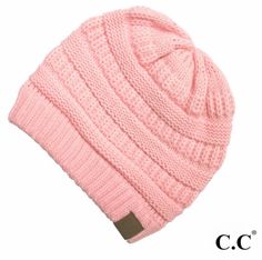 Solid ribbed beanie "The Original" beanie- 100% Acrylic- One size fits most Beanie Accessories, Pink Cc, Wine Boutique, Cc Hats, Pink Beanie, Ponytail Beanie, Cc Beanie, Solids For Baby, Pink Beanies