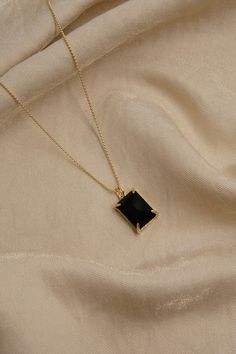 "Details: - 14K Gold Filled Ball chain - 18K Gold Filled Herringbone chain. Width: 4mm - Stone size: Approx. 10mm x 14mm - Stone material: Synthetic Black Onyx - Stone setting material: 18K Gold Plated over brass We have two necklace length options: 1. 14\" Snake/Herringbone Chain with 1\" extender (up to 15 inches) 16\" Ball chain with 1\" extender (up to 17 inches) 2. 16\" Snake/Herringbone Chain with 1\" extender (up to 17 inches) 18\" Ball chain with 1\" extender (up to 19 inches) Each item Black Jewelry Necklace Gold, Black Stone Gold Necklace, Gold Plated Necklace Set, Black Elegant Jewelry, Black And Gold Jewelry Aesthetic, Gold Jewelry Black Dress, Black Gemstone Jewelry, Gold Black Jewelry, Gold And Black Necklace