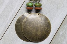 Green Boho Earrings Brass Earrings Dangle Earrings Drop Boho - Etsy Bohemian Bronze Chandelier Earrings With Ear Wire, Bohemian Antique Gold Brass Earrings, Bohemian Round Brass Plug Earrings, Bohemian Bronze Plug Earrings, Bohemian Bronze Round Plug Earrings, Bohemian Bronze Dangle Plug Earrings, Bohemian Drop Earrings With Antique Finish, Bronze Bohemian Dangle Plug Earrings, Bronze Bohemian Round Plug Earrings