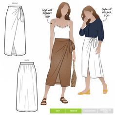 a women's skirt and top sewing pattern