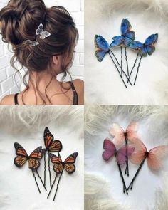 Hair Assesories Aesthetic, Butterfly Hairstyle, Diy Hair Accessories Ribbon, Hair Tie Accessories, Trendy Hairstyle, Peinados Fáciles Para Cabello Corto, Hair Accessories Clips, Girly Accessories, Fancy Jewellery