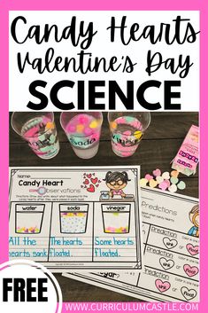 candy hearts valentine's day science activity for kids