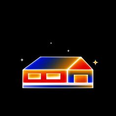 an image of a house with stars in the background