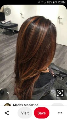 Brown Hair Cuts, Hair Color Flamboyage, Brown Hair Shades, Red Highlights, Brown Hair Balayage, Dark Brown Hair Color, Long Brown Hair, Winter Hair Color, Brown Hair With Highlights