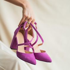 Purple Suede Short Thick-Heeled Ankle-Strap Women's Heels - 8cm  Heel Height Elevate your style with our  Purple Suede Short Thick-Heeled Ankle-Strap Women's Heels. Designed for those who love a bold pop of color and unbeatable comfort, these heels are the perfect addition to your shoe collection. Features: Vibrant black Suede: These heels are crafted from luxurious Purple  suede, offering a striking and fashionable look that turns heads wherever you go. Comfortable 5cm Heel: The short thick hee Short And Thick, Suede Shorts, Girly Shoes, Purple Suede, Womens Wedding Shoes, Women's Heels, Evening Shoes, Red Suede, Thick Heels