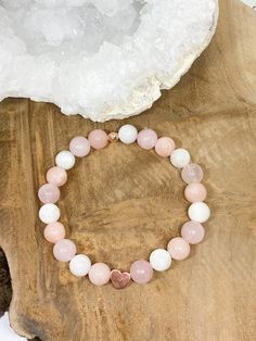 Pearl Bracelet, Natural Stone, Moonstone, Sunstone, Pink Quartz, Feminine Jewelry, Softness Bracelet, Lithotherapy, Wedding - Etsy Pink Opal Bracelets As Gifts, Pink Rose Quartz Bracelets For Meditation, Pink Rose Quartz Bracelet For Meditation, White Rose Quartz Beaded Bracelets As Gift, White Rose Quartz Beaded Bracelet As Gift, White Rose Quartz Crystal Bracelet As A Gift, Rose Quartz Beaded Bracelet Gift, Rose Quartz Gemstone Beaded Bracelets As Gift, Pink Rose Quartz Stretch Bracelet With Natural Stones