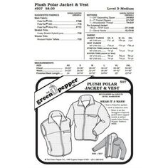 an advertisement for the green jacket and vest pattern, with instructions on how to sew